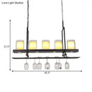 GobekUsa Black 3/5-Light Island Light Fixture with Clear Glass Cylindrical Pendant for Dining Room - Traditional Style