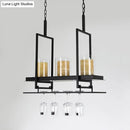 GobekUsa Black 3/5-Light Island Light Fixture with Clear Glass Cylindrical Pendant for Dining Room - Traditional Style