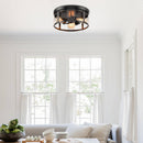 Black 3-Light Farmhouse Flush Mount Ceiling Light