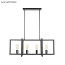 GobekUsa Black 4-Head Industrial Metal Pendant Light for Living Room