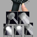 Black 5-mode adjustable high pressure shower head for bathroom by Decorbites