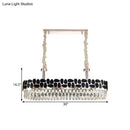GobekUsa Black 8-Head Island Lamp with Modern Clear Crystal Prisms - Oval Island Light Fixture