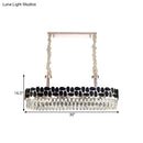 GobekUsa Black 8-Head Island Lamp with Modern Clear Crystal Prisms - Oval Island Light Fixture