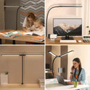 GobekUsa Double Head LED USB Table Lamp – Stepless Dimmable for Office, Study, Reading