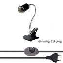 Black adjustable gooseneck clip lamp holder bedroom desk light by Decorbites