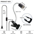 Black adjustable gooseneck clip lamp holder bedroom desk light by Decorbites