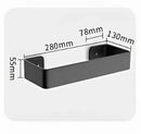 Black aluminum corner double tier shelf bathroom storage rack by Decorbites