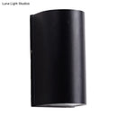 GobekUsa Black Aluminum LED Outdoor Cylinder Wall Light - Minimalist Flush Wall Sconce