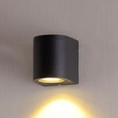 GobekUsa Black Aluminum LED Outdoor Cylinder Wall Light - Minimalist Flush Wall Sconce