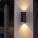 GobekUsa Black Aluminum LED Outdoor Cylinder Wall Light - Minimalist Flush Wall Sconce