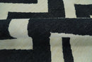 Black and Beige Chevron Design Hand Woven Dhurrie Rug