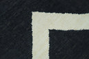 Black and Beige Chevron Design Hand Woven Dhurrie Rug