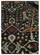 Charcoal Blue Hand Knotted Oushak Area Rug - Traditional Wool by The Rug Decor