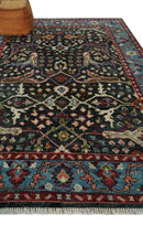Charcoal Blue Hand Knotted Oushak Area Rug - Traditional Wool by The Rug Decor