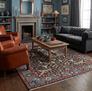 Charcoal Blue Hand Knotted Oushak Area Rug - Traditional Wool by The Rug Decor