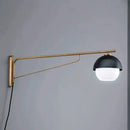 GobekUsa Black Metal Arm Glass Ball Designer Wall Lamp Luxury Fixture