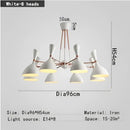 GobekUsa Nordic LED Multiple Head Chandelier - Black/White Iron Art - Living Room/Bedroom/Kitchen/Hotel