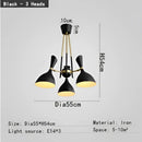 GobekUsa Nordic LED Multiple Head Chandelier - Black/White Iron Art - Living Room/Bedroom/Kitchen/Hotel