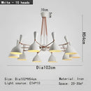 GobekUsa Nordic LED Multiple Head Chandelier - Black/White Iron Art - Living Room/Bedroom/Kitchen/Hotel