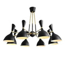GobekUsa Nordic LED Multiple Head Chandelier - Black/White Iron Art - Living Room/Bedroom/Kitchen/Hotel
