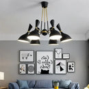 GobekUsa Nordic LED Multiple Head Chandelier - Black/White Iron Art - Living Room/Bedroom/Kitchen/Hotel