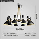 GobekUsa Nordic LED Multiple Head Chandelier - Black/White Iron Art - Living Room/Bedroom/Kitchen/Hotel