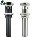Black and chrome brushed nickel faucet sink drain – bathroom stopper by Decorbites