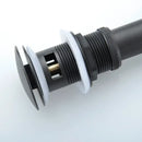 Black and chrome brushed nickel faucet sink drain – bathroom stopper by Decorbites