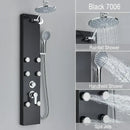 GobekUsa Rainfall Shower Panel with Storage Rack and Massage Jets