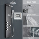 GobekUsa Rainfall Shower Panel with Storage Rack and Massage Jets
