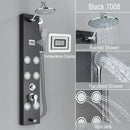 GobekUsa Rainfall Shower Panel with Storage Rack and Massage Jets