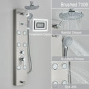 GobekUsa Rainfall Shower Panel with Storage Rack and Massage Jets
