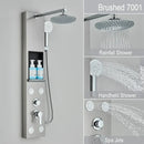 GobekUsa Rainfall Shower Panel with Storage Rack and Massage Jets