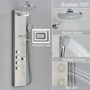 GobekUsa Rainfall Shower Panel with Storage Rack and Massage Jets