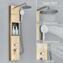 GobekUsa Rainfall Shower Panel with Storage Rack and Massage Jets
