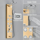 GobekUsa Rainfall Shower Panel with Storage Rack and Massage Jets