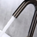 GobekUsa Gray Brass Basin Faucets, Deck Mounted Double Handle Bathroom Sink Tap