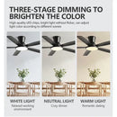 GobekUsa 72" DC Ceiling Fan Light Remote Control Strong Winds Living Room Mute Chandelier
