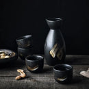 GobekUsa Ceramic Sake Liquor Dispenser Set - Yellow Wine Cup & Small Glass