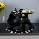 Black and gold bulldog remote control storage living room tray by Decorbites