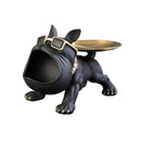 Black and gold bulldog remote control storage living room tray by Decorbites