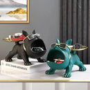 Black and gold bulldog remote control storage living room tray by Decorbites