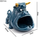 GobekUsa Cartoon Cow Ceramic Ashtray Home Decoration Gift for Boyfriend