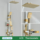 GobekUsa Brass LCD Thermostatic Mixer Shower Set with Bidet and Tub Spout