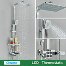 GobekUsa Brass LCD Thermostatic Mixer Shower Set with Bidet and Tub Spout