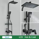 GobekUsa Brass LCD Thermostatic Mixer Shower Set with Bidet and Tub Spout