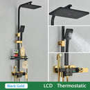 GobekUsa Brass LCD Thermostatic Mixer Shower Set with Bidet and Tub Spout