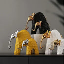 GobekUsa Elephant Mother-calf Golden Resin Sculpture Figurine