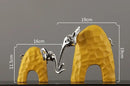 GobekUsa Elephant Mother-calf Golden Resin Sculpture Figurine