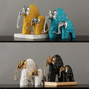 GobekUsa Elephant Mother-calf Golden Resin Sculpture Figurine